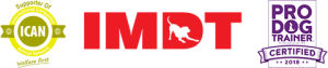 ICAN, IMDT and Pro Dog Trainer accreditation logos | Hounded